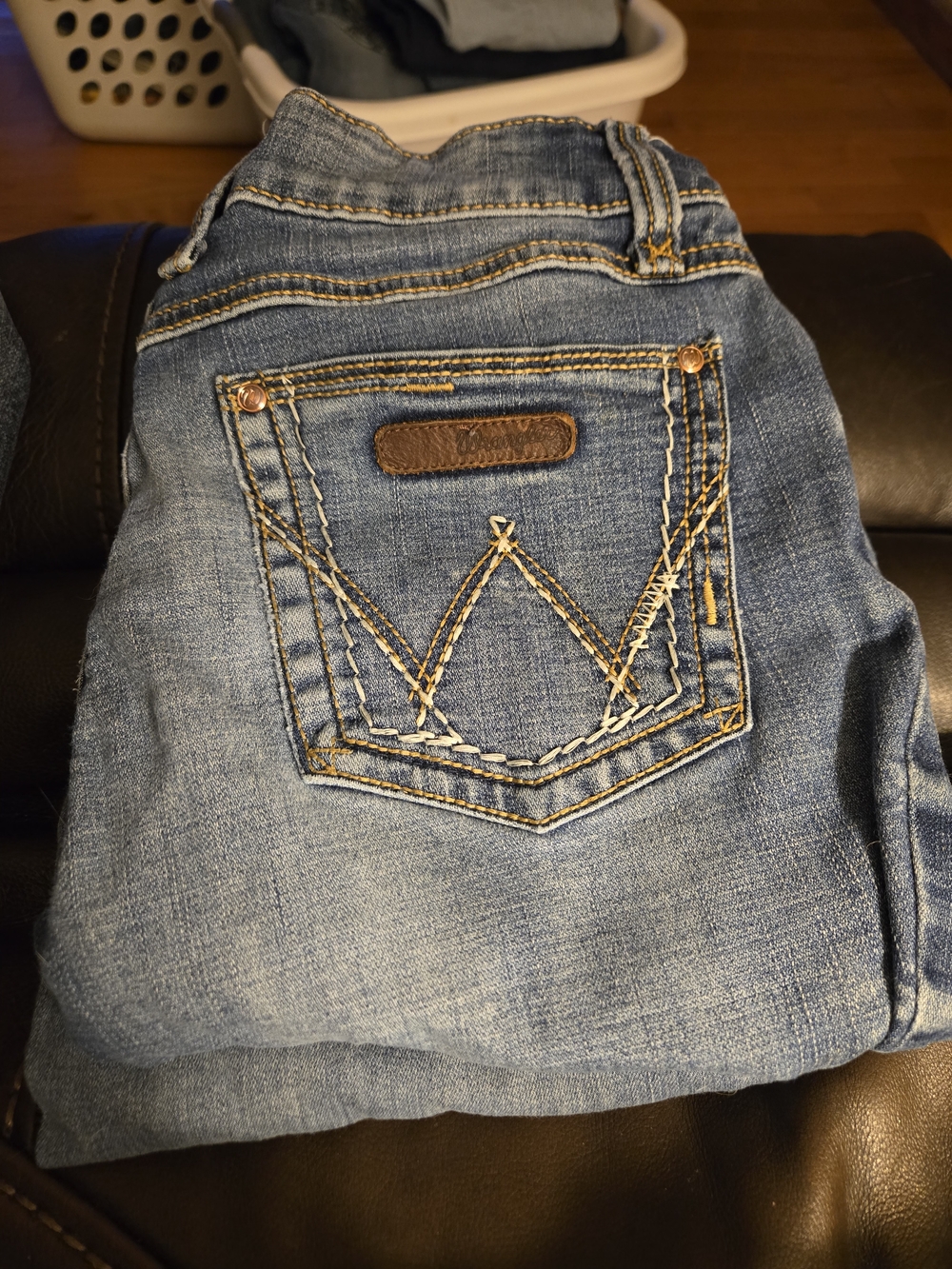 Wrangler Light Blue Bootcut Jeans with Embroidered Back Pocket